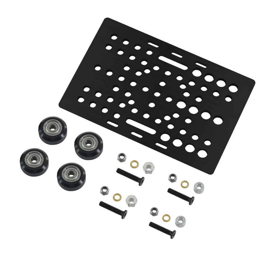 V-Schlitz Portal Set für V-Slot Aluminiumprofile mit Rädern, Schwarz, 20-80mm - Bild 2