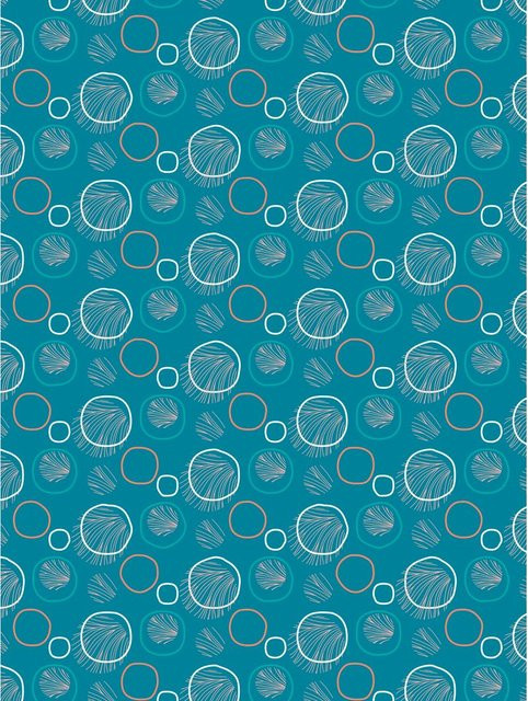 Décopatch-Papier Muscheln in Blau - Bild 1
