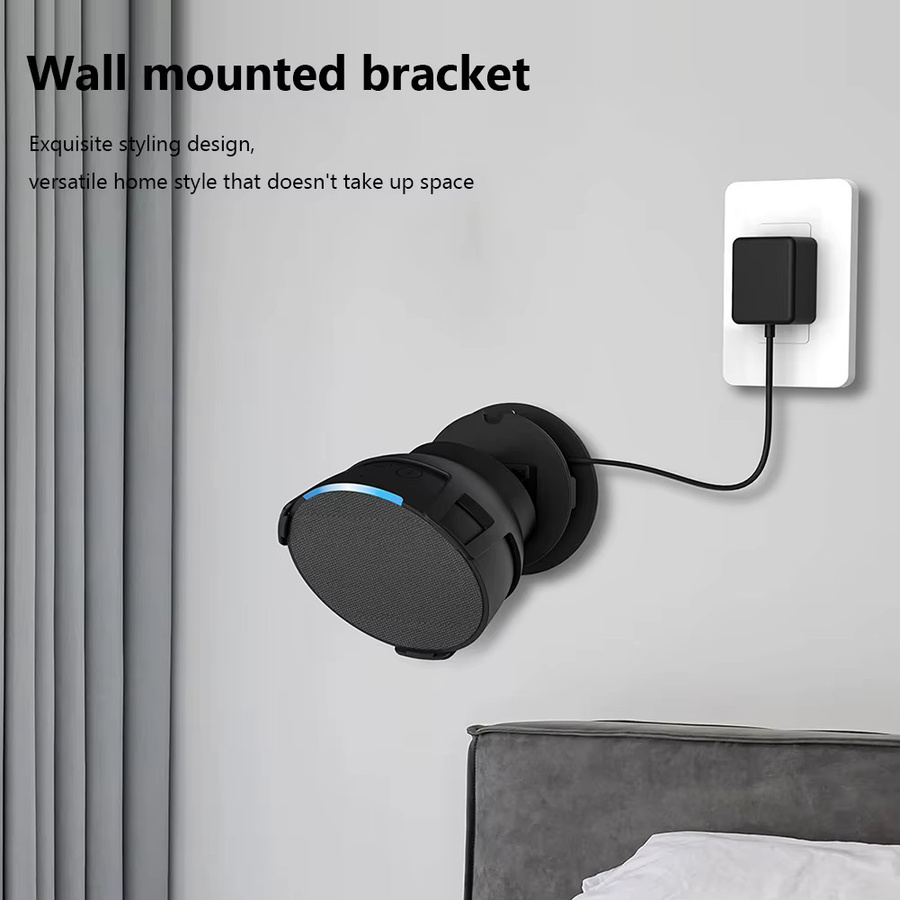 ALLOET Wandmontierte Lautsprecherhalterung für Echo Pop in Schwarz mit integriertem Kabelmanagement - Bild 6