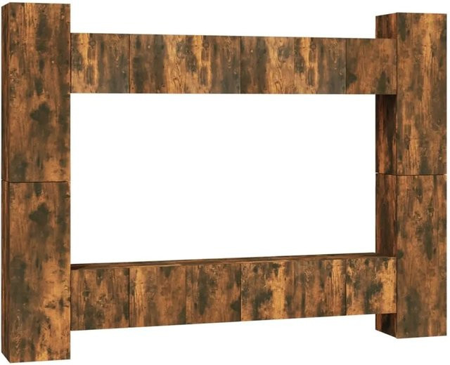 vidaXL 10-teiliges TV-Schrank-Set aus Holzwerkstoff in Räuchereiche Braun für dein Wohnzimmer - Bild 1