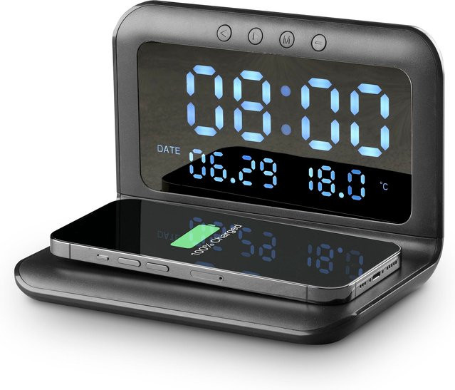 CellularLine Wireless Smart Clock Charger mit Wi-Fi in Schwarz - Bild 1