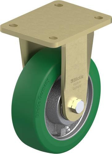 Blickle Bockrolle BS-GST 160K in Silber und Grün mit 160 mm Rad-Durchmesser und 600 kg Tragfähigkeit - Bild 1