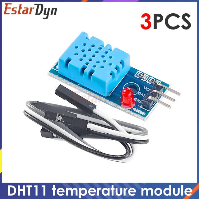 3er-Set Estardyn DHT11 Digitales Temperatur- und Feuchtigkeitssensormodul in Blau für ESP32 ESP8266 und Raspberry Pi - Bild 1