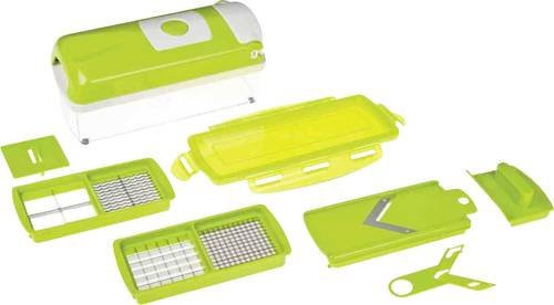 Nicer Dicer Gemüseschneider in Grün mit mehreren Klingen aus Edelstahl und Kunststoff inklusive Behälter - Bild 1