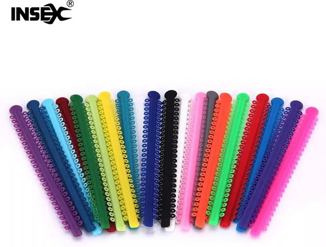 INSEX Kieferorthopädische Farbige Ligaturen O-Ringe, 20 Stück, Unisex - Bild 1