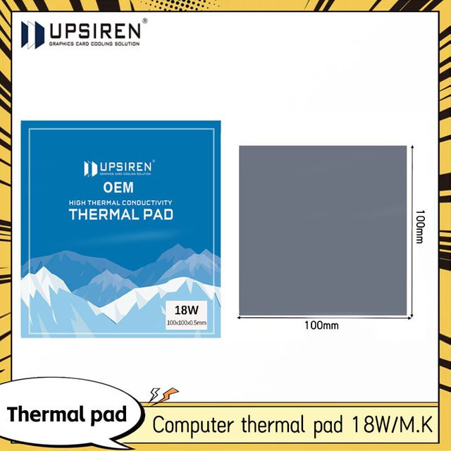 UPSIREN Wärmeableitungs-Gummidichtung aus Silikon für Laptop-CPU und Grafikkarte, Farbe: Grau, B/B: 100 x 100 mm - Bild 1