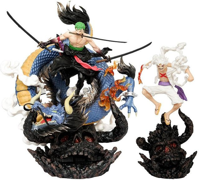 Gk Dreamy Zoro Nika Luffy One Piece Figur, Schwarz Gold, 23cm - Bild 1
