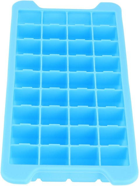 Eiswürfelbehälter mit 36 Fächern und Deckel von OutsideWorld aus Silikon in Blau, stapelbar - Bild 1