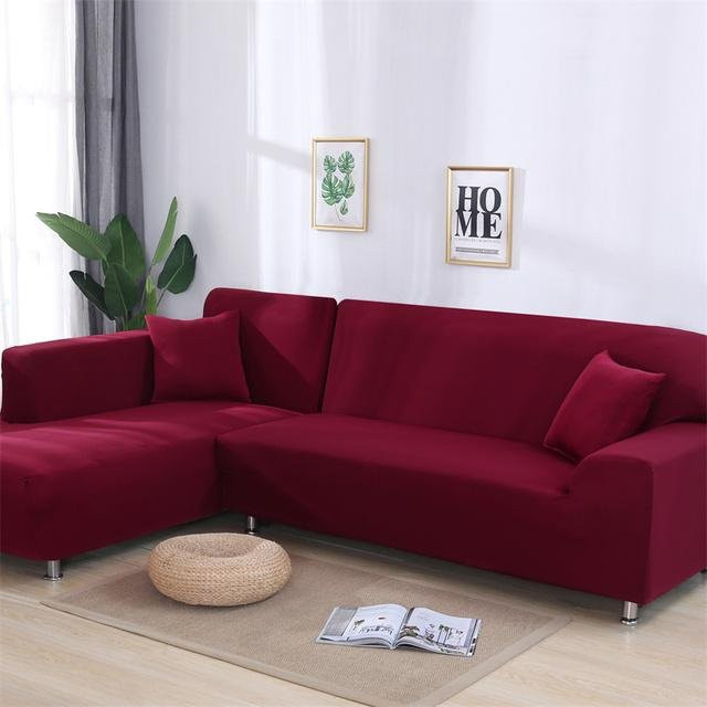 Housmife Ecksofa-Bezug aus elastischem Material für L-förmige Sofas, einfarbig, Breite: 90-140 cm - Bild 1