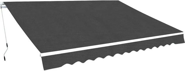 vidaXL Gelenkarmmarkise in Anthrazit mit Handkurbel aus Aluminium und Polyester, Breite: 350 cm, Ausladung: 250 cm - Bild 1
