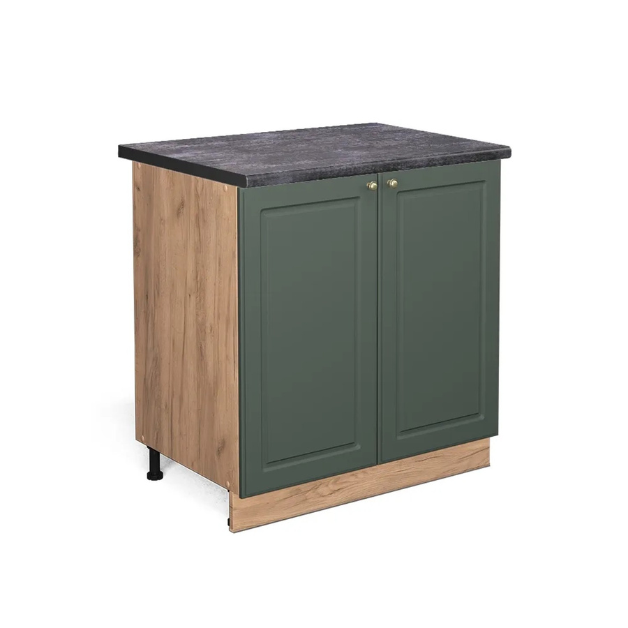 Vicco Spülenunterschrank Fame-Line Landhaus-Stil in Grün-Gold und Anthrazit mit Regal, B/T/H: 80 x 60 x 82 cm - Bild 2