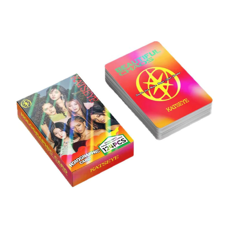 KATSEYE Star Sammelkarten-Set mit 124 doppelseitigen LOMO Flash-Laser-Karten und Aufklebern in Multicolour - Bild 5
