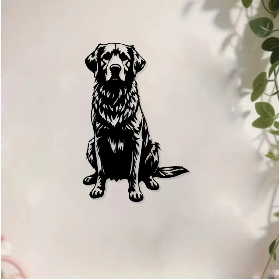 CIFBUY Wandkunst Treuer Hund aus schwarzem Aluminium für Garten und Heim-Dekoration - Bild 2