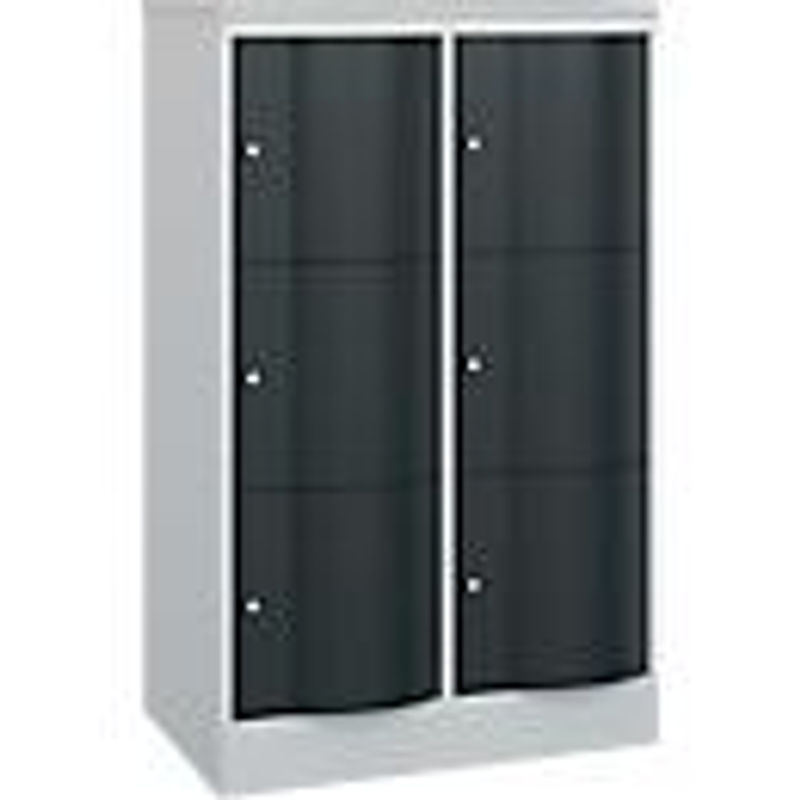 C+P Schließfachschrank Resisto mit 2 Abteilen und 6 Fächern, Lichtgrau/Anthrazitgrau, B/T/H: 77,2 x 54,0 x 125,5 cm - Bild 2