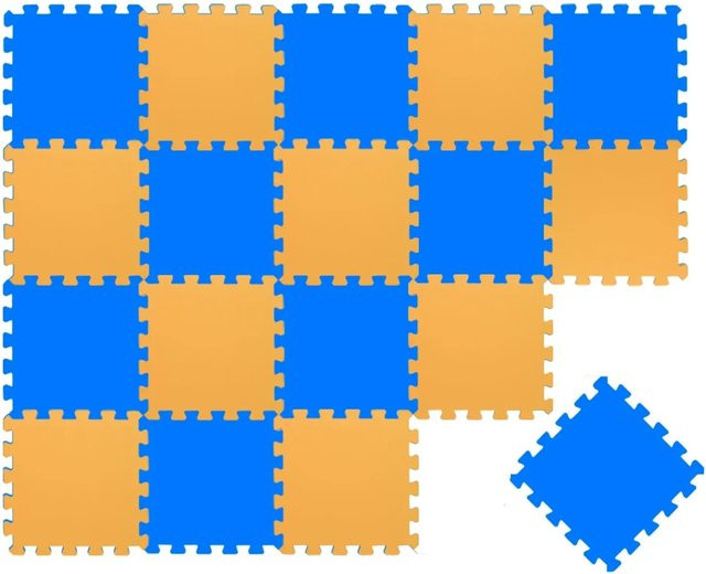 LittleTom Puzzlematte 18-teiliges Set Dunkelblau & Gelb - Bild 1