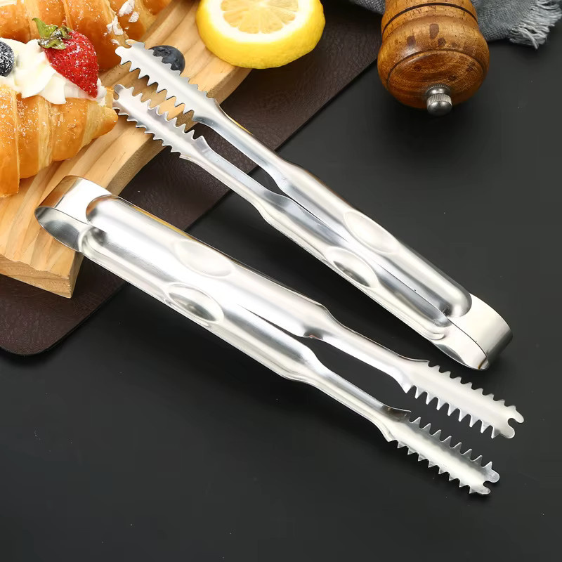 Edelstahl Grillzange für BBQ, Party und Lebensmittel in Silber - Bild 2