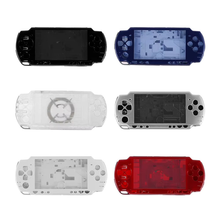 Sony PSP2000 Ersatzgehäuse Set in Silver mit Tasten-Kit und Vollgehäuse-Abdeckung im Retro-Design - Bild 4