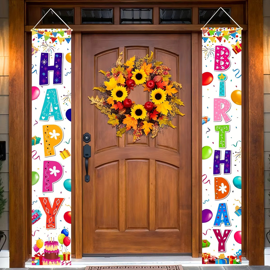 VIKAMA 2-teiliges Happy Birthday Party-Dekorationsset mit Regenbogen-Anhänger und Glitzerdesign in Multicolor - Bild 3