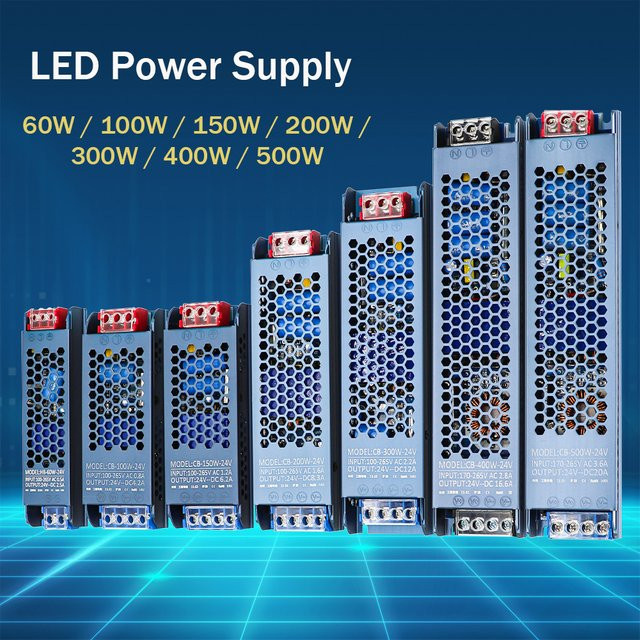 Cooleeon LED-Netzteil AC zu DC Transformator 200W, superdünner LED-Treiber Konverter in Silber - Bild 1