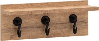 Schildmeyer Hakenpaneel Tonder in Eiche mit schwarz mattem Metall, B/H/T: 40,0 x 15,7 x 14,1 cm - Bild 1