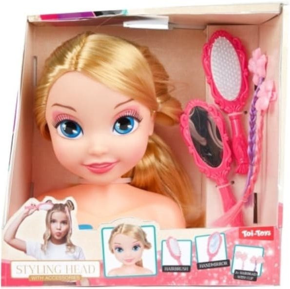 Toi-Toys Lauren Styling-Kopf, Frisierkopf mit Bürste & Spiegel - Bild 1