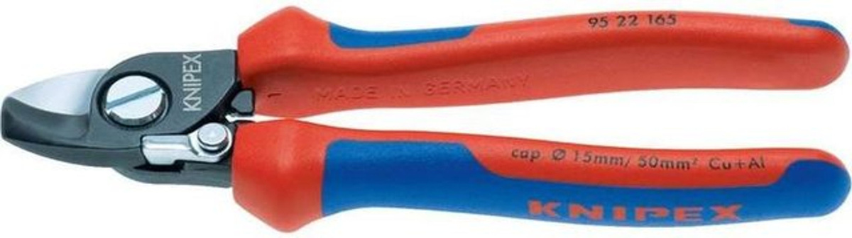 Knipex Kabelschere 95 22 165 mit Öffnungsfeder und Comfort-Griffen in Schwarz - Bild 2