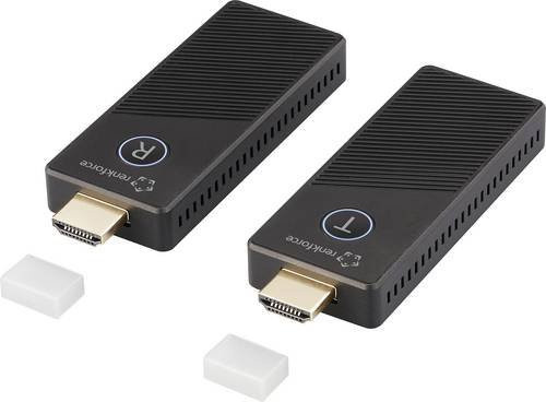 Renkforce RF-HDMID-500 HDMI-Funkübertragung Set in Schwarz mit 30m Reichweite, 5.8GHz und 4K UHD Auflösung - Bild 1