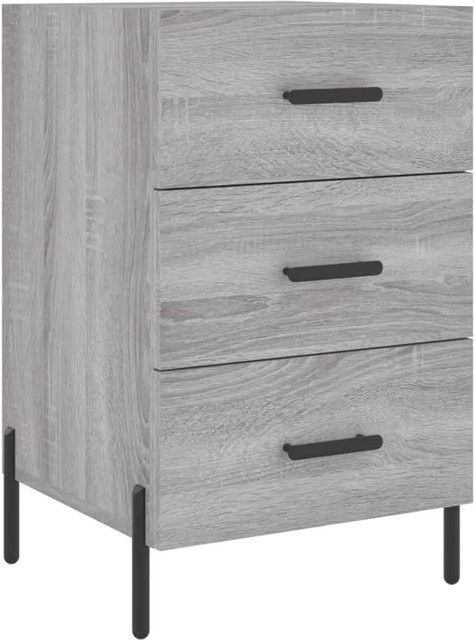 vidaXL Nachttisch modern in Grau aus Holzwerkstoff und Eisen, B/T/H: 40 x 40 x 66 cm - Bild 1