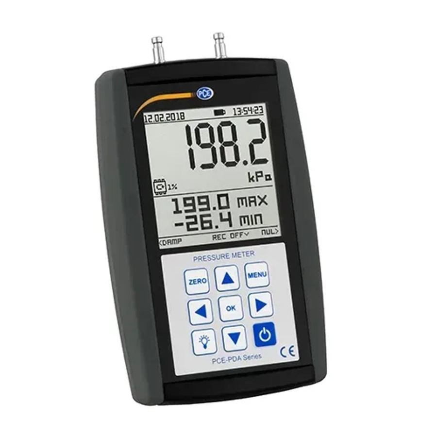 PCE Instruments Differenzdruckmanometer PDA 1L mit Datenlogger in Schwarz B/T/H: 14,5 x 8,5 x 3,5 cm - Bild 2