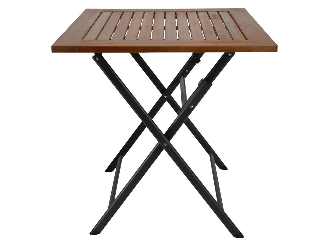 LIVARNO Alu-Klapptisch Valencia in Braun mit Hartholzplatte, B/T/H: 70 x 70 x 74 cm - Bild 2