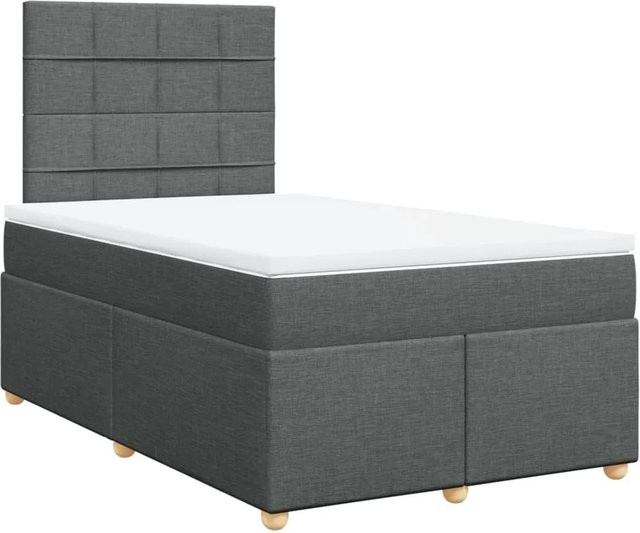 vidaXL Boxspringbett mit Matratze Hybrid-Design in Dunkelgrau, B/T/H: 120 x 200 x 150,5 cm - Bild 1