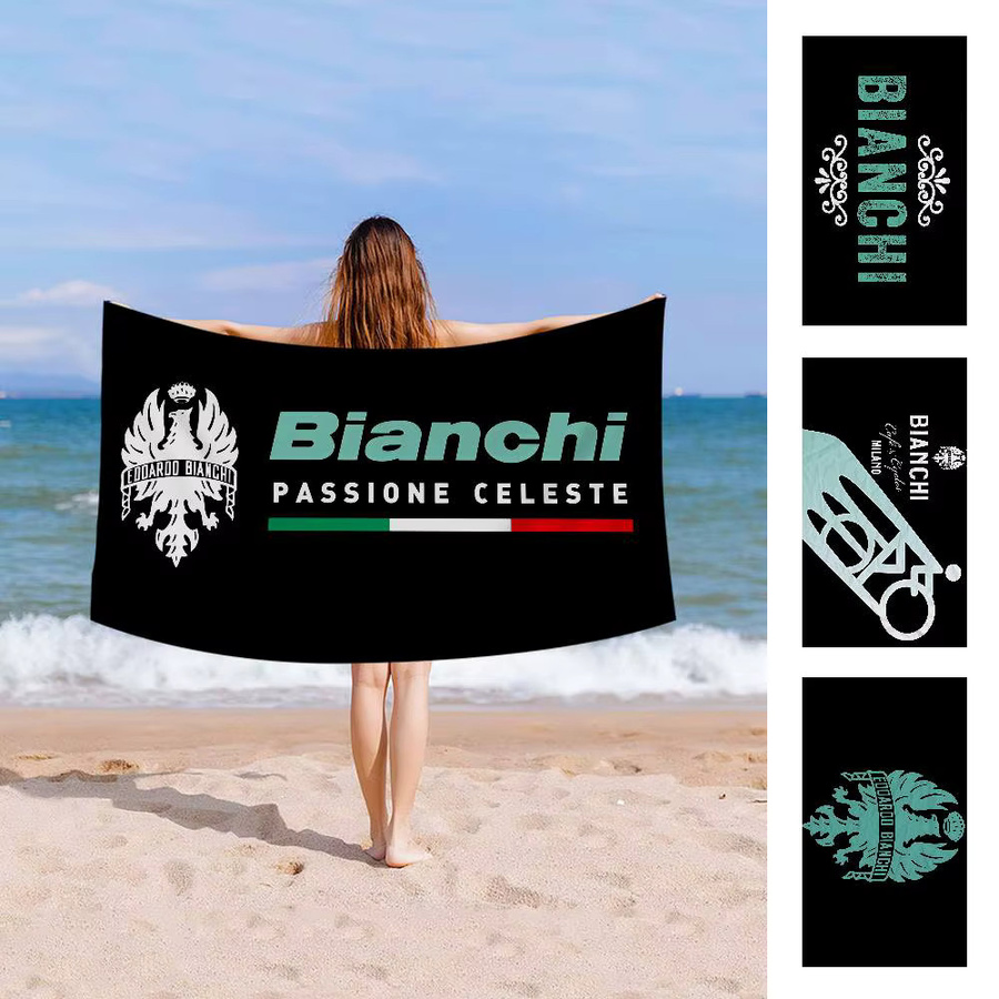 B-Bianchi Mikrofaser Strandtuch in Schwarz, super saugfähiges und schnell trocknendes Pool-Handtuch für Damen und Herren - Bild 4