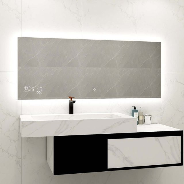 Heidenfeld Infrarot-Spiegelheizung HF-HS200 mit LED-Licht und Anti-Beschlag-Funktion, 500 Watt - Bild 1