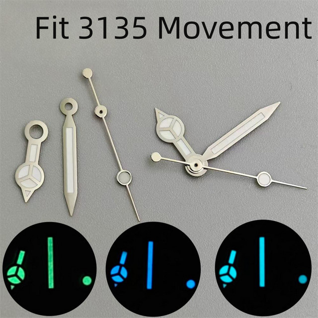 Bliger Uhrzeiger Silber, leuchtend, für 3135 Uhrwerk, Unisex - Bild 1
