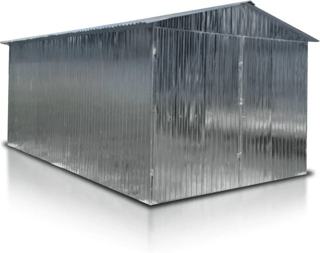 Liderstal Einzelgarage Premium aus verzinktem Blech mit Satteldach, Farbe: Silber, B/T/H: 500 x 300 x 250 cm - Bild 1