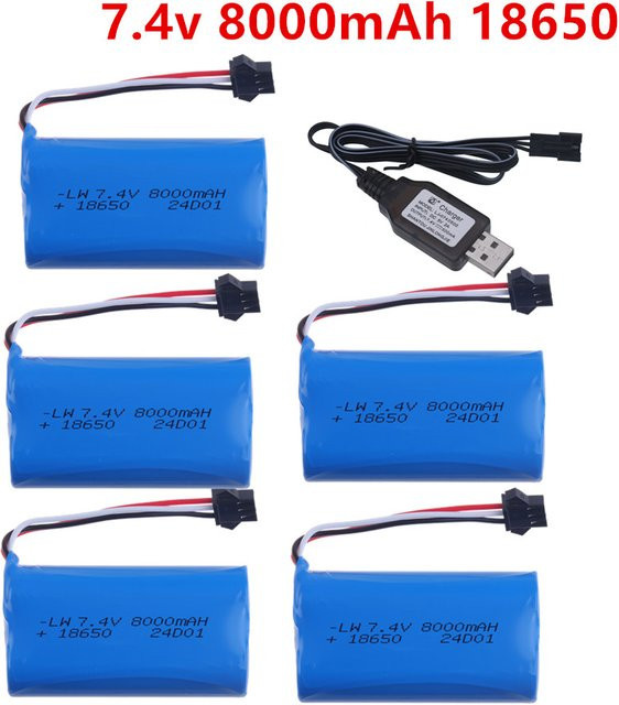 RC.BURST Akku Ladegerät 7,4 V 8000 mAh in Blau für MN82 MN128 MN78 LC79 RC Stunt Autos und Geste Sensing Fahrzeuge - Bild 1