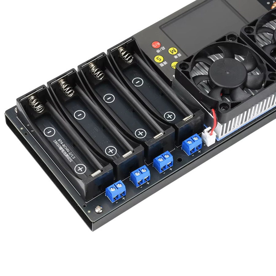 Aideepen 8-Kanal 18650 Lithium-Batterie Lade- und Entladetester mit 2,4-Zoll-Farbdisplay zur Kapazitäts- und Innenwiderstandsmessung, Schwarz - Bild 3