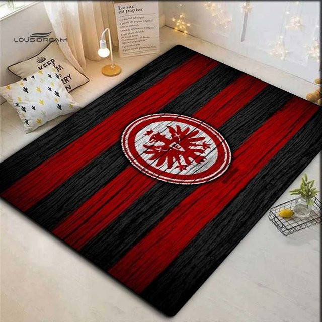 LOLO IU Frankfurt Slogan Druck Faltbarer Teppich, Rutschfeste Bodenmatte mit Deutschem Textdesign in Schwarz, B/B: 60 x 40 cm - Bild 1