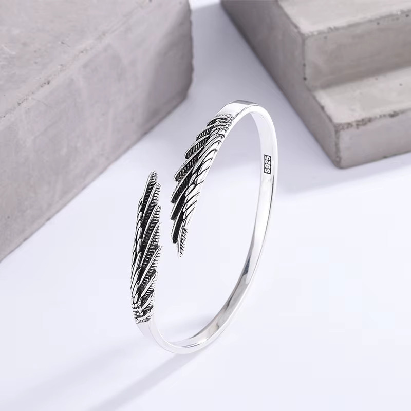 GaGa-Duck Armband, 925 Silber, Feder, Vintage - Bild 2