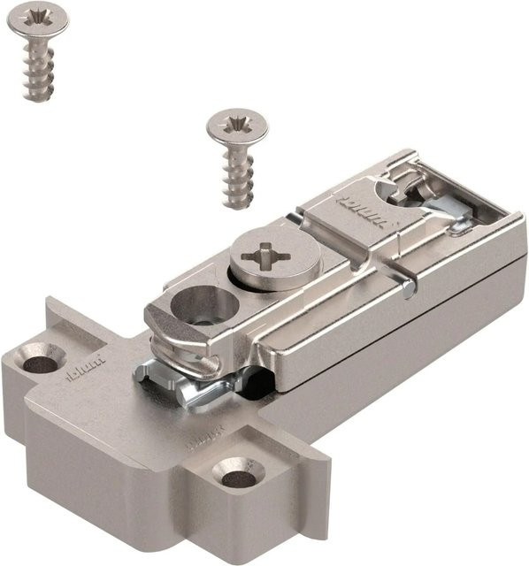 Blum Exzenter-Montageplatte Clip für Zwischenscharnier Alurahmen Schmal, Farbe: Silber, Material: Zink vernickelt - Bild 1