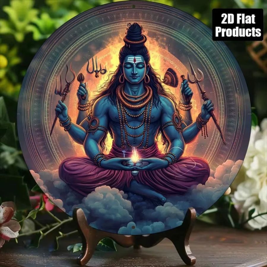 Metallwandkunst Hindu Lord Shiva mit Dreizack-Trishul als dekorative Wandmontage von CIFBUY - Bild 3
