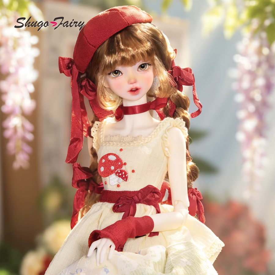 ShugaFairy Rowan A, Gelenkpuppe, 1/4 BJD, Rotkäppchen-Kleid mit Baskenmütze, 2-in-1-Stil - Bild 2