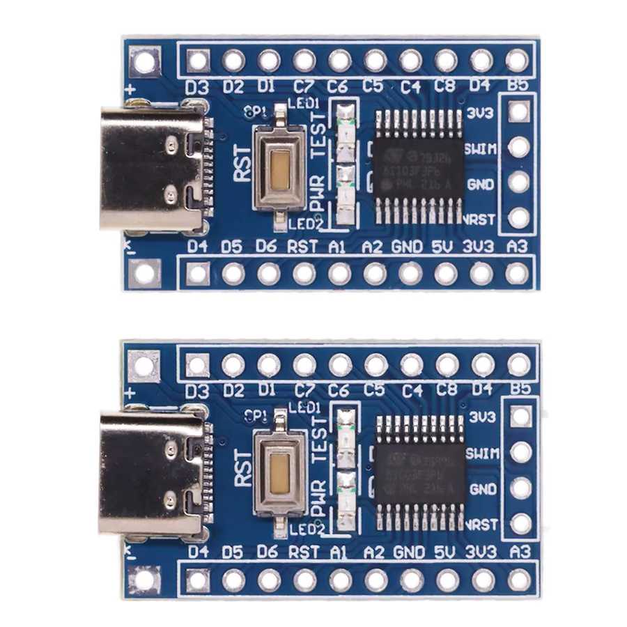 STM8S STM8 Entwicklungsboard Systemplatine mit USB-C Anschluss für STM8S003F3P6 und STM8S103F3P6 in Blau - Bild 3