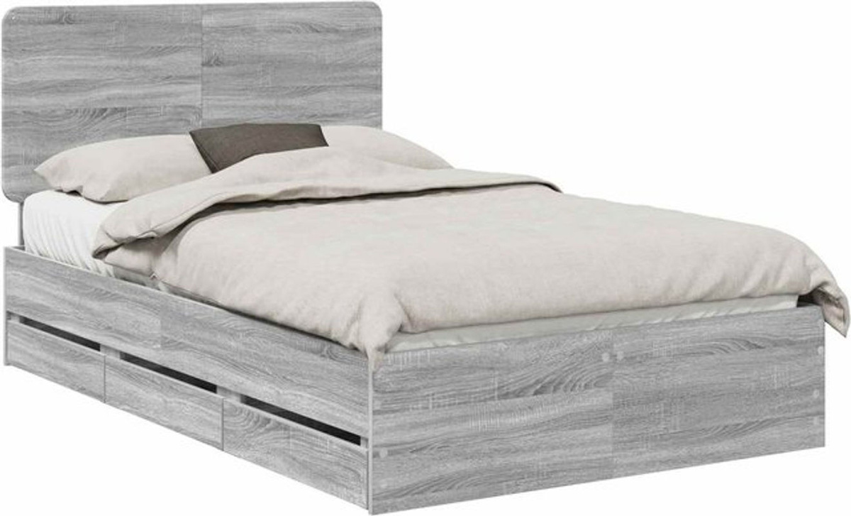 Modernes Funktionsbett vidaXL aus Holzwerkstoff in Grau, B/T/H: 120 x 190 cm - Bild 1
