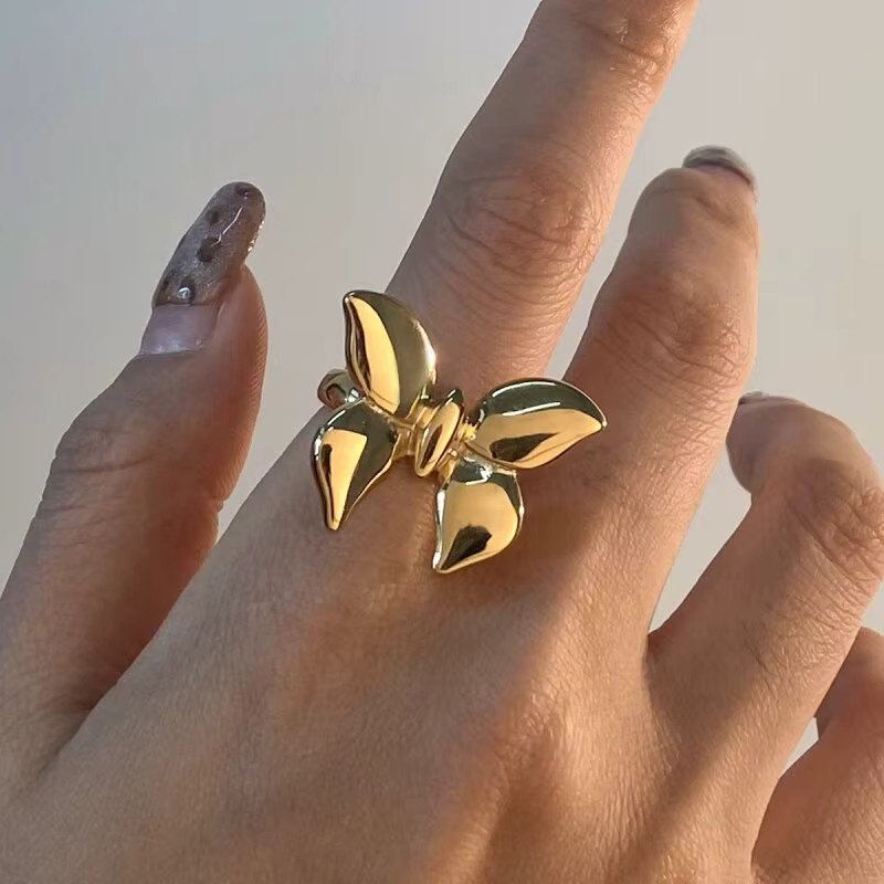 Erpels Schmetterlingsring, 18 Karat vergoldeter Edelstahl, Damen - Bild 1