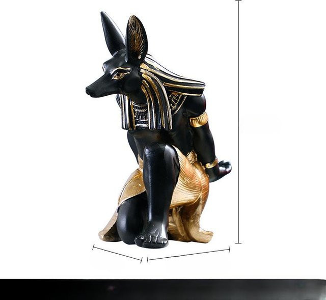Yiran Furniture Anubis Gott Weinregal aus Kunstharz in Schwarz und Gold - Bild 1