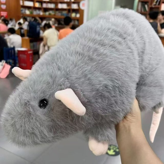 Chonky Fancy Rat Plüschtier, Rattenmodellpuppe, 55cm, Grau - Bild 1