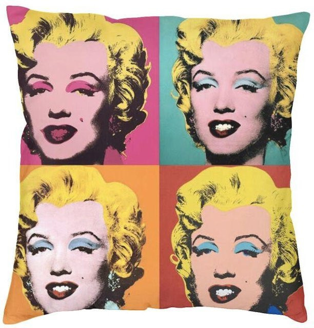 RRR Home Pop Art Dekokissenbezug Marilyn Monroe Design in Gold und Multicolour, B/T/H: 30 x 30 x 0 cm - Bild 1