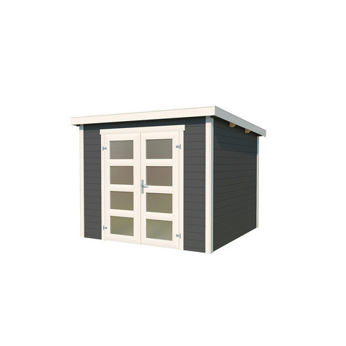 Lasita Holz-Gartenhaus Zambezi 3 mit Flachdach in Carbongrau, B/H/T: 270 x 210,9 x 224,6 cm - Bild 3