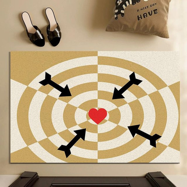 Schachbrettmuster Fußmatte in Beige, schmutz- und abriebfest, B/B: 40 x 60 cm - Bild 1
